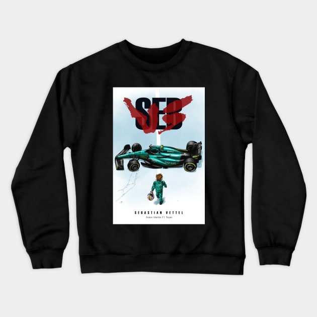 Sebastian Vettel Retirement Akira Poster Crewneck Sweatshirt by cedownes.design